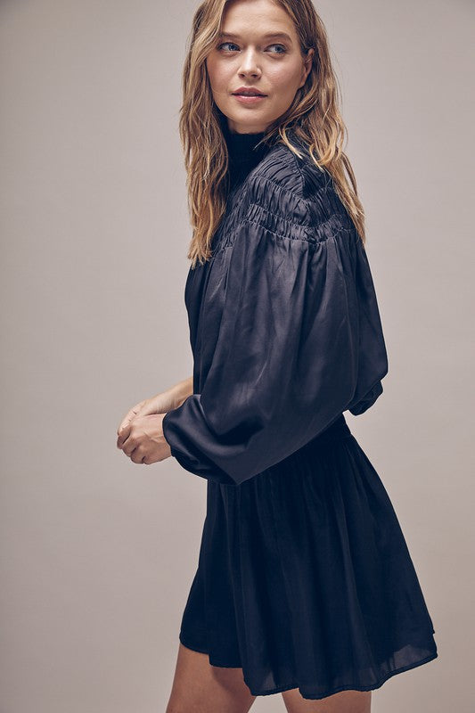 Sienna Smocked Dress - Black
